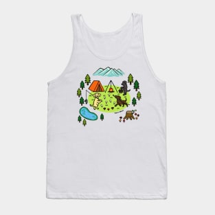 Happy Labrador Camping Tank Top